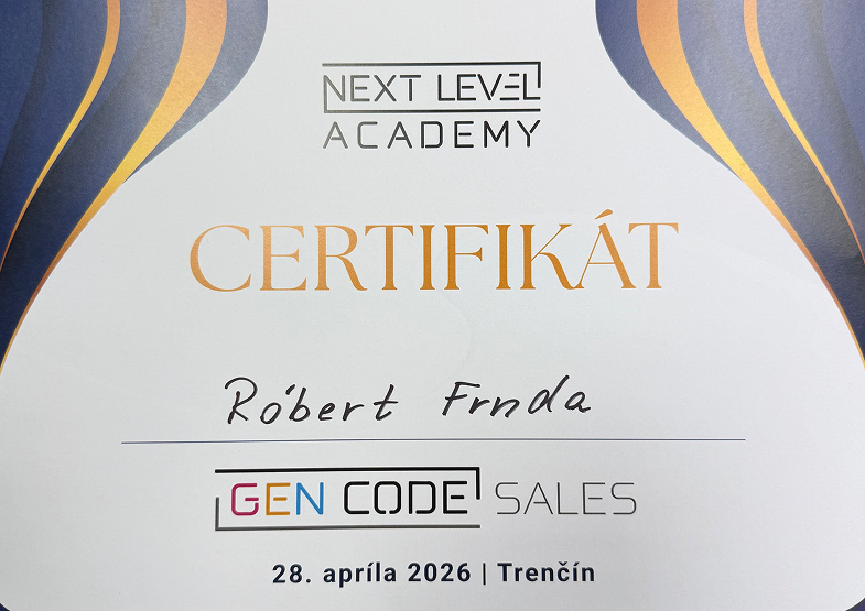 Certifikát — Gen Code Sales